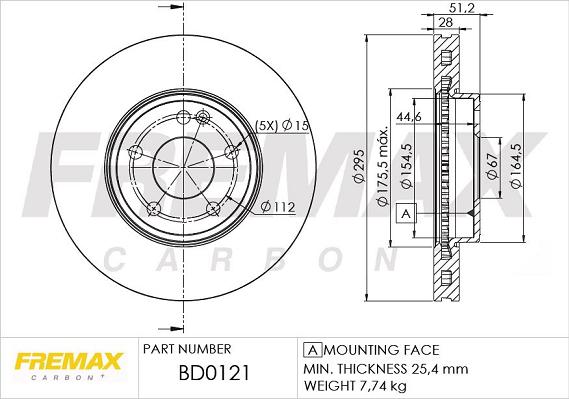 FREMAX BD-0121 - Тормозной диск autosila-amz.com