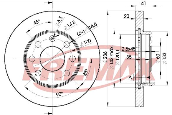 FREMAX BD-1440 - Тормозной диск autosila-amz.com