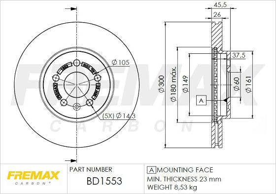 FREMAX BD-1553 - Тормозной диск autosila-amz.com