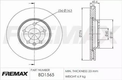 FREMAX BD-1565 - Тормозной диск autosila-amz.com