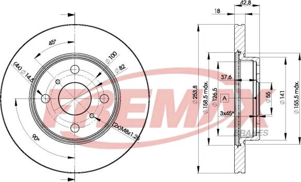 FREMAX BD-1608 - Тормозной диск autosila-amz.com