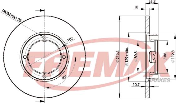 FREMAX BD-1160 - Тормозной диск autosila-amz.com