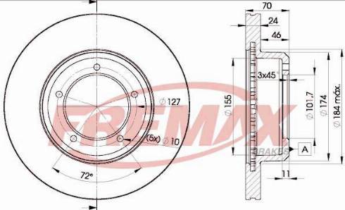 FREMAX BD-1102 - Тормозной диск autosila-amz.com