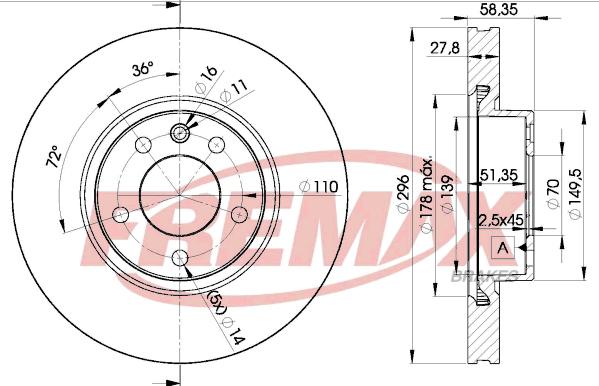 FREMAX BD-1134 - Тормозной диск autosila-amz.com