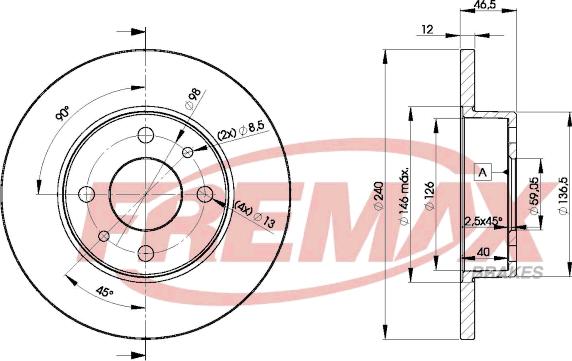 FREMAX BD-1815 - Тормозной диск autosila-amz.com