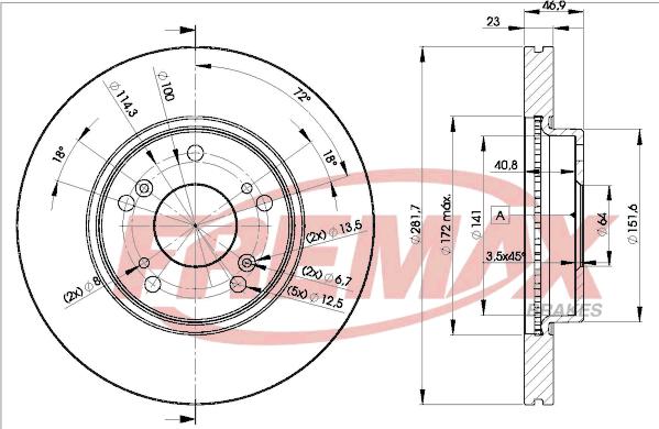 FREMAX BD-1705 - Тормозной диск autosila-amz.com