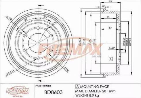 FREMAX BD-8603 - Тормозной барабан autosila-amz.com