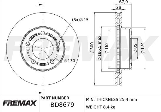FREMAX BD-8679 - Тормозной диск autosila-amz.com