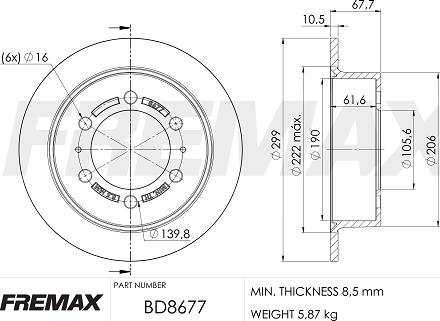 FREMAX BD-8677 - Тормозной диск autosila-amz.com