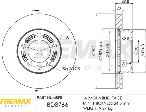 FREMAX BD-8766 - Тормозной диск autosila-amz.com
