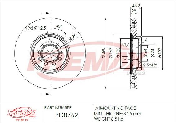 FREMAX BD-8762 - Тормозной диск autosila-amz.com