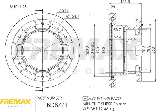 FREMAX BD-8771 - Тормозной диск autosila-amz.com