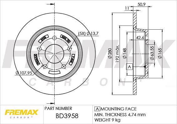 FREMAX BD-3958 - Тормозной диск autosila-amz.com