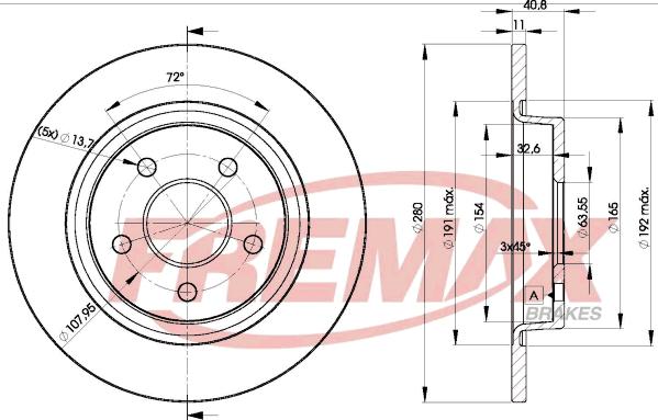 FREMAX BD-3962 - Тормозной диск autosila-amz.com