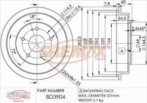 FREMAX BD-3904 - Тормозной барабан autosila-amz.com