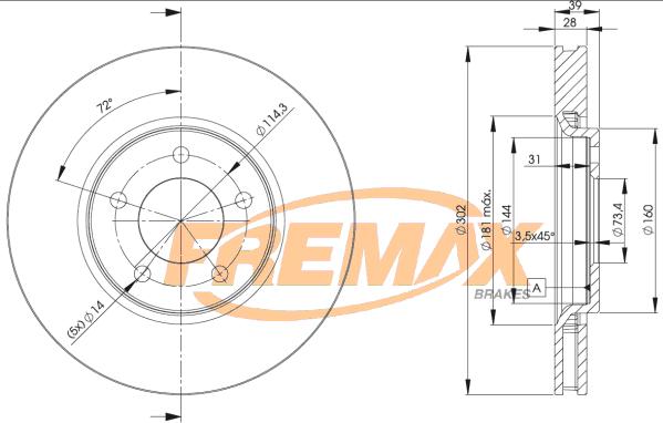FREMAX BD-3918 - Тормозной диск autosila-amz.com