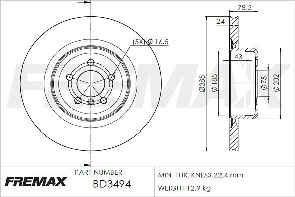 FREMAX BD-3494 - Тормозной диск autosila-amz.com