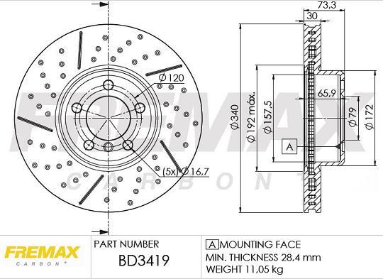 FREMAX BD-3419 - Тормозной диск autosila-amz.com