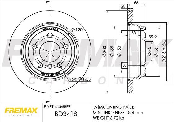 FREMAX BD-3418 - Тормозной диск autosila-amz.com