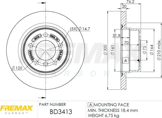 FREMAX BD-3413 - Тормозной диск autosila-amz.com
