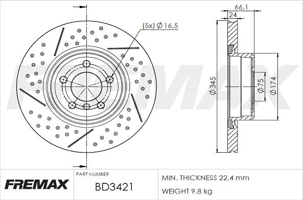 FREMAX BD-3421 - Тормозной диск autosila-amz.com