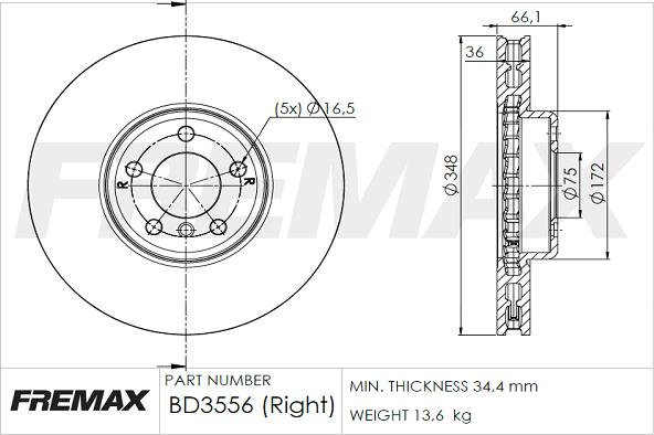 FREMAX BD-3556 - Тормозной диск autosila-amz.com