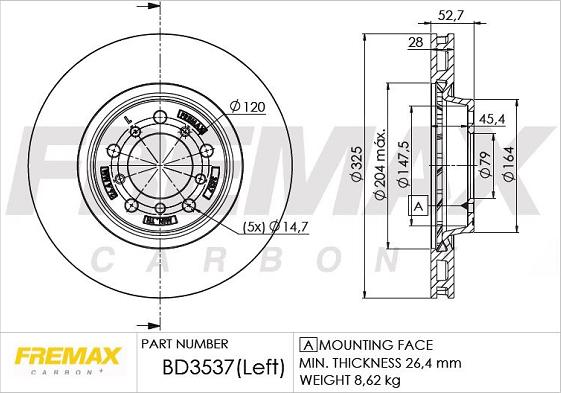 FREMAX BD-3537 - Тормозной диск autosila-amz.com