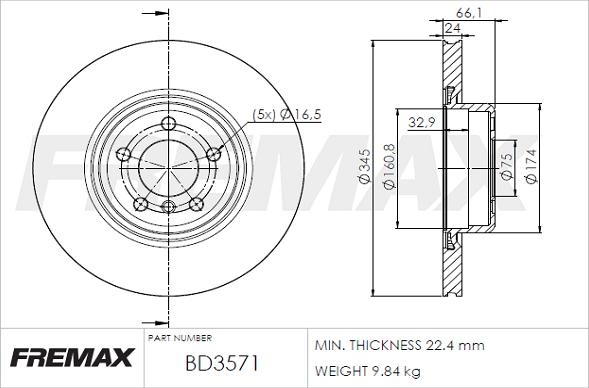 FREMAX BD-3571 - Тормозной диск autosila-amz.com