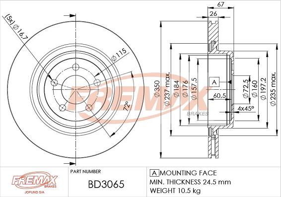 FREMAX BD-3065 - Тормозной диск autosila-amz.com