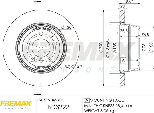 FREMAX BD-3222 - Тормозной диск autosila-amz.com