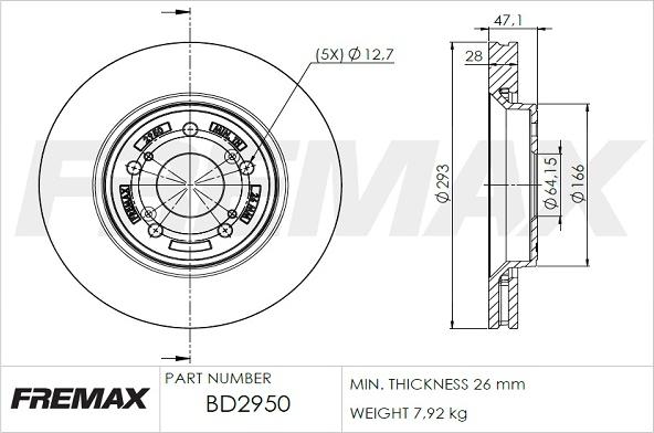 FREMAX BD-2950 - Тормозной диск autosila-amz.com