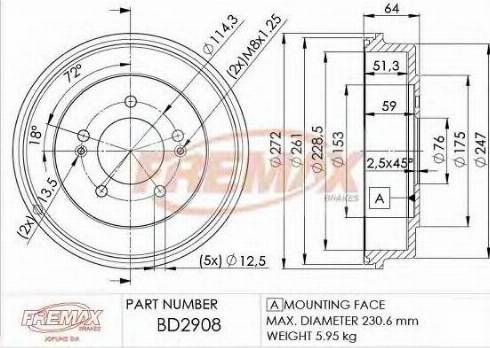 FREMAX BD-2908 - Тормозной барабан autosila-amz.com