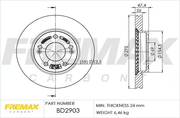 FREMAX BD-2903 - Тормозной диск autosila-amz.com