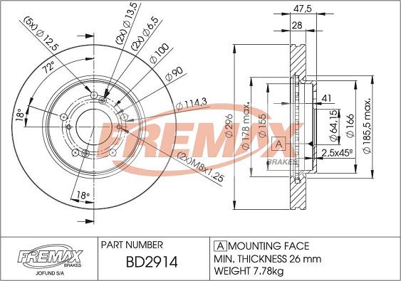 FREMAX BD-2914 - Тормозной диск autosila-amz.com