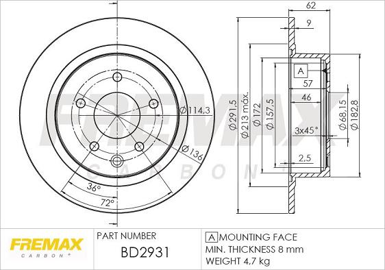 FREMAX BD-2931 - Тормозной диск autosila-amz.com