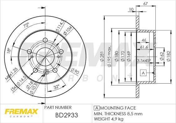 FREMAX BD-2933 - Тормозной диск autosila-amz.com