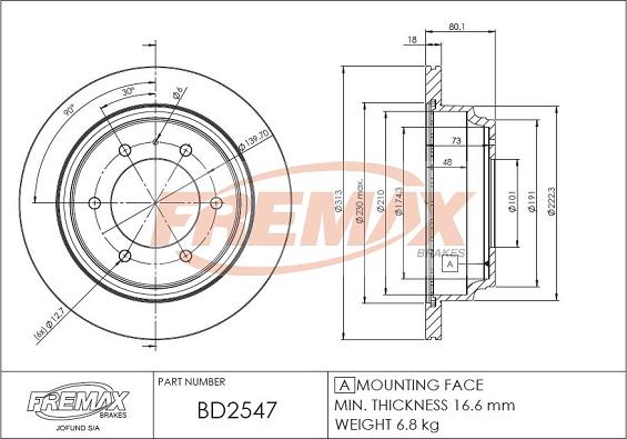 FREMAX BD-2547 - Тормозной диск autosila-amz.com