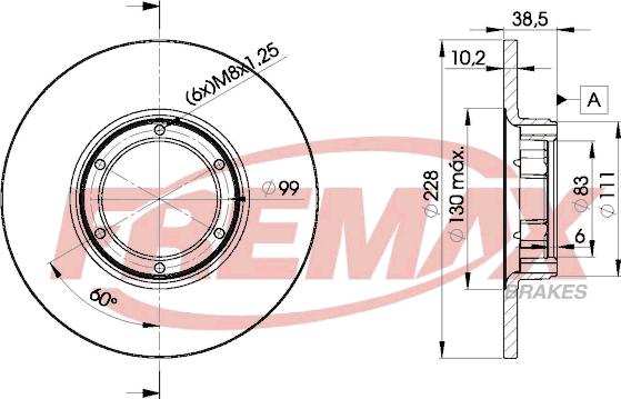 FREMAX BD-2500 - Тормозной диск autosila-amz.com