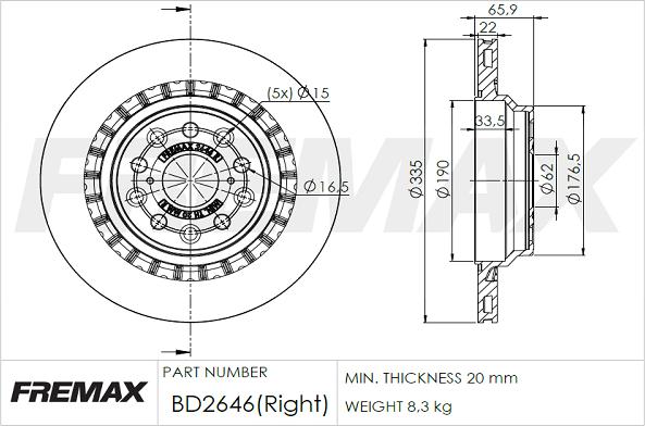 FREMAX BD-2646 - Тормозной диск autosila-amz.com