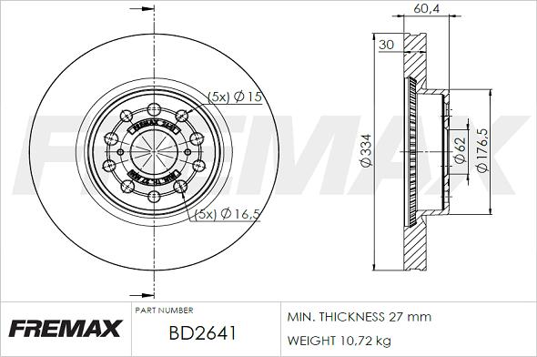 FREMAX BD-2641 - Тормозной диск autosila-amz.com