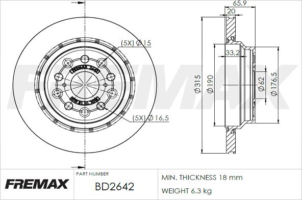 FREMAX BD-2642 - Тормозной диск autosila-amz.com