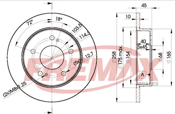 FREMAX BD-2044 - Тормозной диск autosila-amz.com