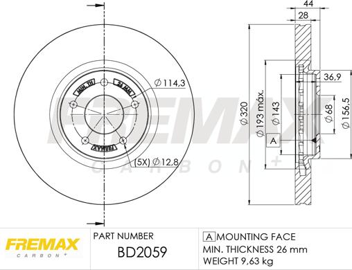FREMAX BD-2059 - Тормозной диск autosila-amz.com