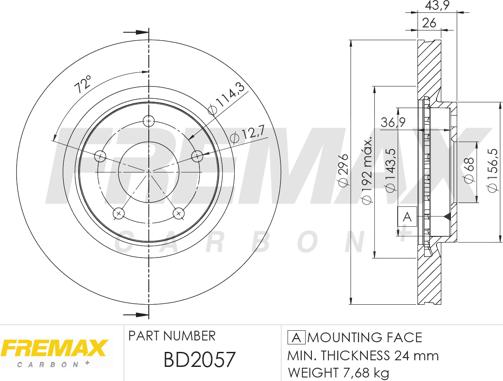 FREMAX BD-2057 - Тормозной диск autosila-amz.com