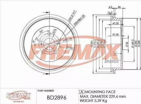 FREMAX BD-2896 - Тормозной барабан autosila-amz.com