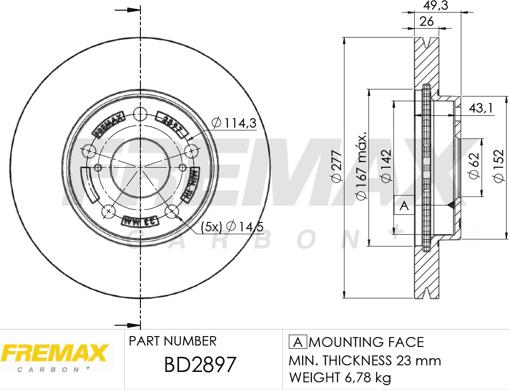 FREMAX BD-2897 - Тормозной диск autosila-amz.com