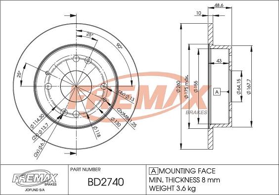 FREMAX BD-2740 - Тормозной диск autosila-amz.com