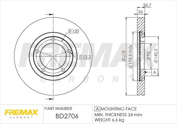 FREMAX BD-2706 - Тормозной диск autosila-amz.com