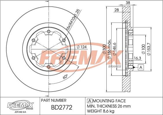 FREMAX BD-2772 - Тормозной диск autosila-amz.com