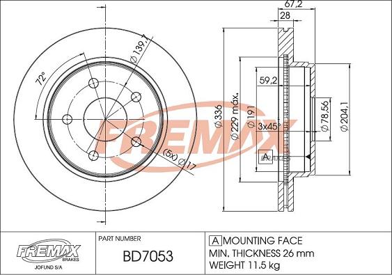 FREMAX BD-7053 - Тормозной диск autosila-amz.com